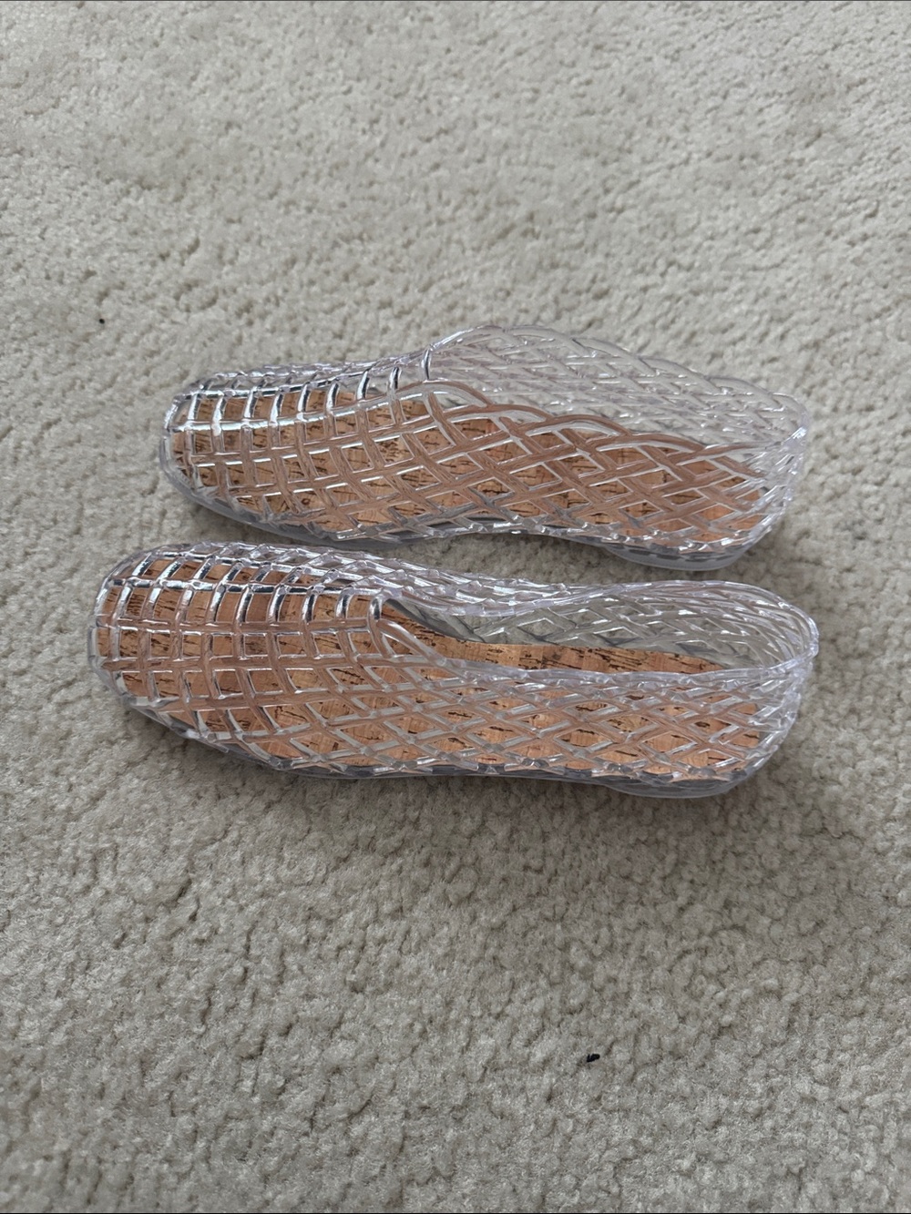 EUC Clear Jelly Women’s Sandal - Transparent Grid Style - size 7